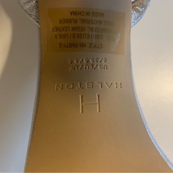 Silver open toed heels. - Picture 2 of 2